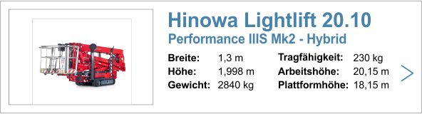 Vermietung Hinowa Lightlift 26.14